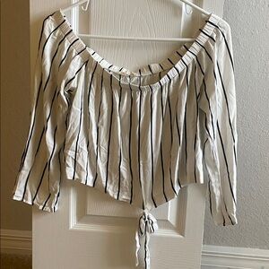 Striped Off-Shoulder Women's Top